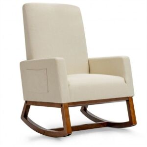 Rocking Chair with Side Pocket - Beige