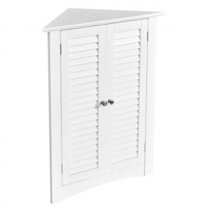 Corner Storage Cabinet with Shutter Doors