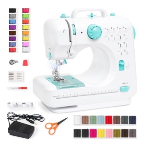 6V Portable Foot Pedal Sewing Machine w/ 12 Stitch Patterns, Appears New