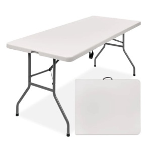 6ft Portable Folding Plastic Dining Table w/ Handle, Lock, Appears New