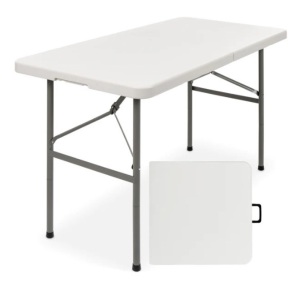 4ft Portable Folding Plastic Dining Table w/ Handle, Lock, Appears New