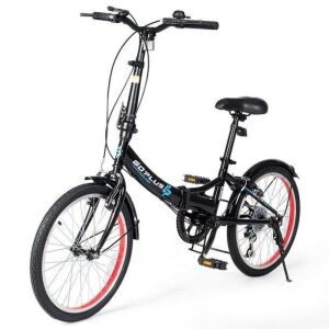 20" Lightweight Adult Folding Bicycle with 7-Speed Drivetrain Dual V-Brakes