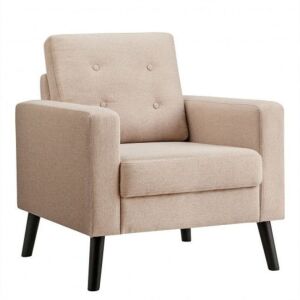 Modern Tufted Accent Chair With Rubber Wood Legs