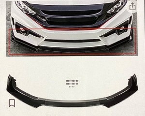 ECCPP Gloss Black Front Bumper Lip Spoiler AutomotiveBody Kits spoiler Fits 16-20 for Honda Civic, Like New, Retail - $56.79