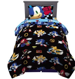 Sonic the Hedgehog Anime Kids Super Soft Comforter and Sheet Set, 4 Piece ,Twin Size, Like New, Retail - $34.98