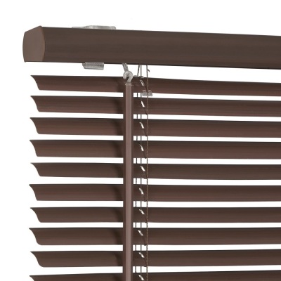 Lot of (2) Achim GII Deluxe Sundown Indoor Cordless Mahogany Vinyl 1" Room Darkening Window Mini Blinds, 64" L x 46" W - Appear New 