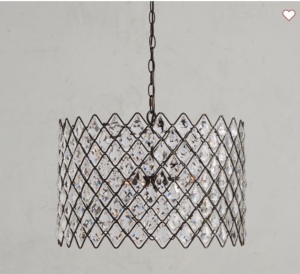 Pottery Barn, Arden Crystal Chandelier, Like New, retail - $599