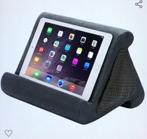 Flippy Compact, Tablet Pillow Stand and iPad Holder for Lap,Desk and Bed, Multi-Angle and Compatible with iPad Mini,Samsung Galaxy, iPhone 13 pro and 12, Fire Tablets 10, 8, 7,Kindles (Smokey), New, Retail - $19.99