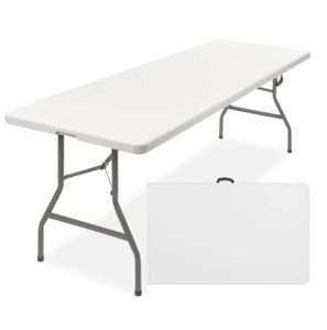 8ft Portable Folding Plastic Dining Table w/ Handle, Lock, Appears New