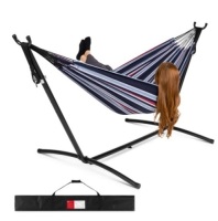 2-Person Brazilian-Style Double Hammock w/ Carrying Bag and Steel Stand, Appears New/Box Damaged