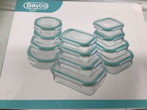 12 Pcs Glass Container Set w/ Sealed Lids