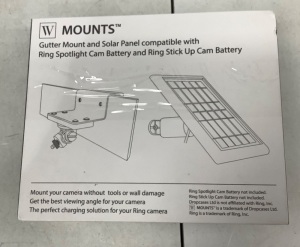 Gutter Mount Solar Panel for Ring Spotlight and Stick Up Cam Battery