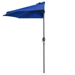 Half Patio Umbrella w/ 5 Ribs, Crank - 9ft