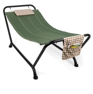 Outdoor Patio Hammock for Backyard, Garden w/ Stand, Pillow, Storage Pockets, Appears New