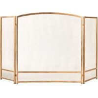 3-Panel Simple Steel Mesh Fireplace Screen w/ Rustic Worn Finish - 47x29in