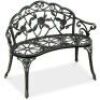 Steel Garden Bench Outdoor Patio Furniture w/ Floral Rose Accent - 39in&nbsp;