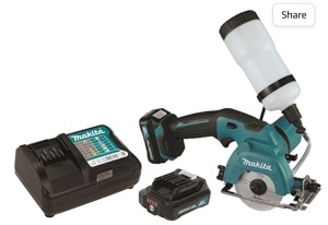 Makita CCO2R1 12V MAX CXT Lithium-lon Cordless Tile/Glass SawKit, 3-3/8", Like New, Retail - $185.48