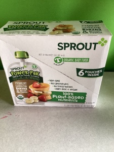 Sprout Organic Stage 4 Toddler Food Power Pak Pouches, Strawberry Banana & Butter Squash, 6 Pack, Case of 3, New, Retail - $11.12