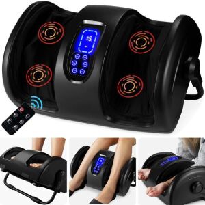 Reflexology Shiatsu Foot Massager w/ High-Intensity Rollers, Remote Control