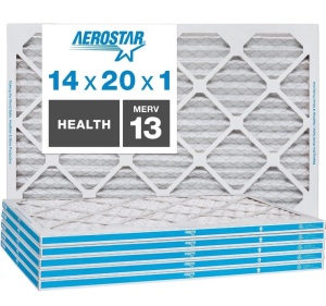 Aerostar 14x20x1 MERV 13, Health Air Filter, Box of 6, Like New, retail - $57.84