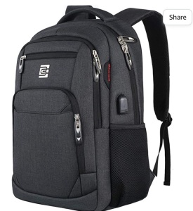 Laptop Backpack,Business Travel Anti Theft Slim Durable LaptopsBackpack with USB Charging Port, Water Resistant CollegeSchool Computer Bag for Women & Men Fits 15.6 Inch Laptop andNotebook - Black, Like New, Retail - $31.99