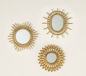 Set of 3 Sar Wall Mirrors Brass - Opalhouse , designedwith Jungalow, Like New, retail - $40