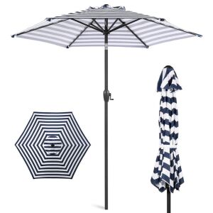 Outdoor Market Patio Umbrella w/ Push Button Tilt, Crank Lift - 7.5ft 