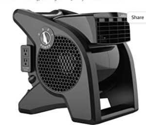 Lasko High Velocity Pro-Performance Pivoting Utility Fan forCooling, Ventilating, Exhausting and Drying at Home, Job Site andWork Shop, Black Grey U15617, Like New, Retail - $90.99