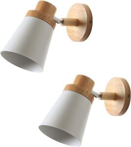 BOKT Mini Sold Wood Wall Lights, 2 Pack 