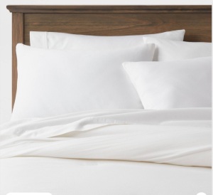 Full/Queen Washed Cotton Sateen Comforter & Sham Set White- Threshold, Like New, Retail - $69