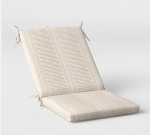 DuraSeason Fabric' Outdoor Chair Cushion Geo Stripe Neutral- Threshold, Like New, Retail - $35