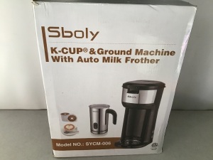 Sboly, K-Cup & Ground Machine, Auto Milk Frother, Like New, Retail - $79