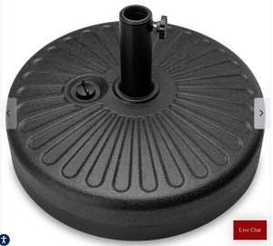 Plastic Patio Umbrella Base Pole Holder Accessory w/ Adjustable Knob, Like New, Retail - $32.99