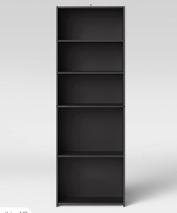 5 Shelf Bookcase Black - Room Essentials, Like New, Retail - $37