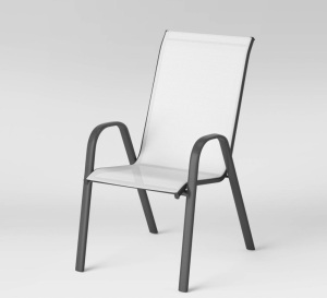 Sling Stacking Patio Chair - White - Room Essentials, LOT of 4, Like New, Retail - $24