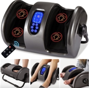 Reflexology Shiatsu Foot Massager w/ High-Intensity Rollers, Remote Control