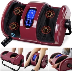 Reflexology Shiatsu Foot Massager w/ High-Intensity Rollers, Remote Control