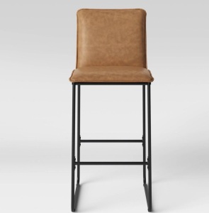 29" Upholstered Barstool with Metal Frame Camel - RoomEssentials, Like New, Retail - $80