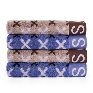 JMD TEXTILE Quick-Dry 100% Combed Cotton Bathroom Satin Jacquard Bath Towels, 4-Peice Set, Multi-Color, Pattern - New 