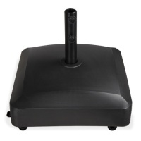 Fillable Mobile Umbrella Base Stand w/ 4 Wheels, 2 Locks, 137lb Capacity, Black