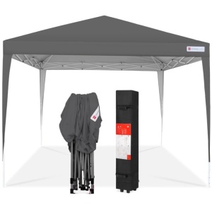 Outdoor Portable Pop Up Canopy Tent w/ Carrying Case, 10x10ft, Dark Gray