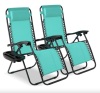 Set of 2 Adjustable Zero Gravity Patio Chair Recliners w/ Cup Holders