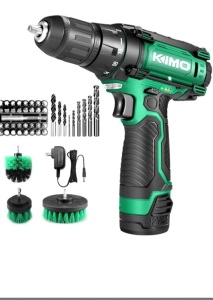 Cordless Drill/Driver Kit, 48pcs Power Drill Set w/Li-lon Battervand Charger - 12V MAX Drill 280 In-Ib Torque, 18+1 Metal Clutch,3/8" Keyless Chuck, Built-in LED. Drill for Wood Bricks Walls Metal, Like New, Retail - $51.99