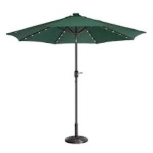 Outdoor Solar Patio Umbrella w/ Push Button Tilt, Crank Lift - 7.5ft