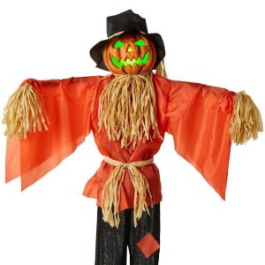 Husker the Corn Keeper Animatronic Scarecrow Halloween Decor w/ LED Eyes 