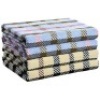 Lot of (2) JMD TEXTILE 100% Cotton 4 Piece Bathroom Towel Sets,&nbsp;British Style Plaid Jacquard - New&nbsp;