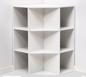 Corner Cube Bookshelf White - Room Essentials, Like New, Retail - $70