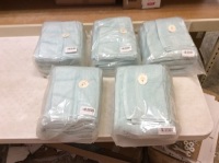 Lot of (5)&nbsp;JMD TEXTILE Quick-Dry 100% Combed Cotton Bathroom Jacquard Towels, Fade-Resistant 6-Peice Set,&nbsp;Light Blue - New&nbsp;