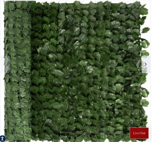 Outdoor Faux Ivy Privacy Screen Fence, Like New, Retail - $39.99