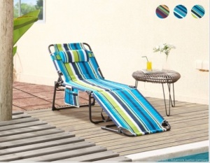  SUPERJARE Folding Lounge Chair - Dark Cyan, Like New, retail - $39.99